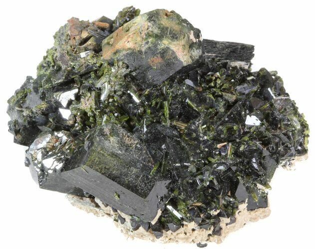 Lustrous Epidote Crystal Cluster - Pakistan #41591